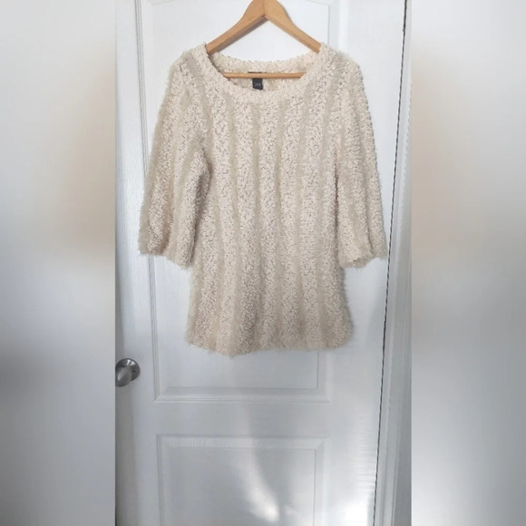 Lauren Michelle Cream Soft Textured Sweater Size L - Picture 1 of 7